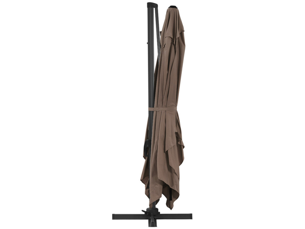 Ampelschirm aus Alu "Sun 4" - Rechteckig - 3 x 4 m - Taupe - Platten zur Beschwerung inbegriffen
