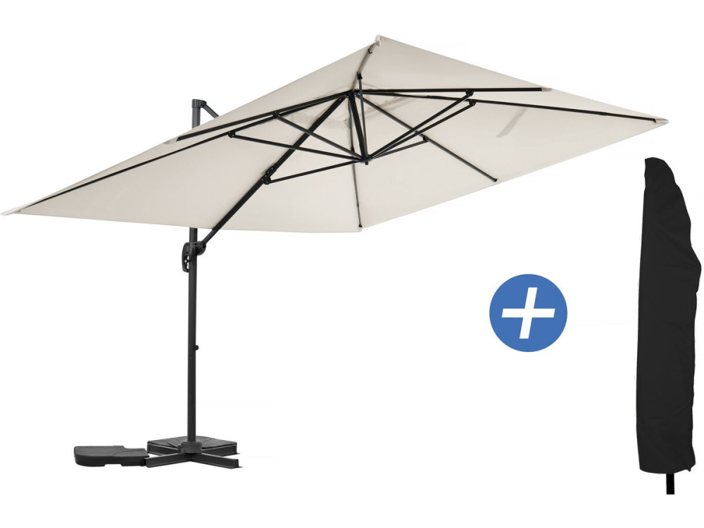 Gartenschirm aus Aluminium "Sky 4" - 3 x 4 m - Ecru - Mit Hülle