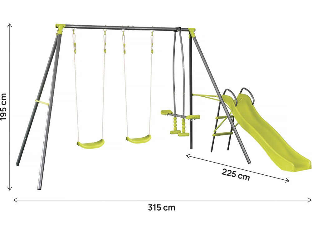 Metallschaukel "Enzo II" mit 4 Elementen - 315 x 225 x 195 cm