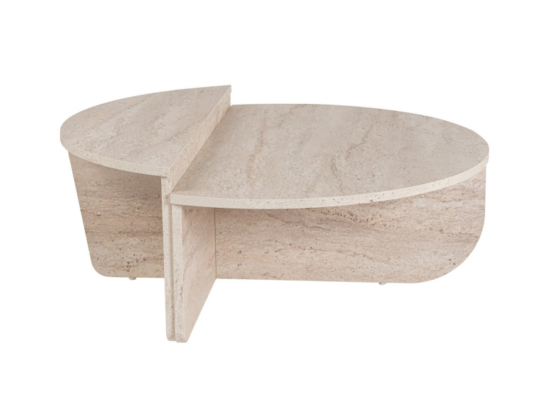 Couchtisch „Orion“ aus Holz – 90 x 60 x 30 cm – Travertin