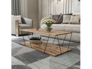 Couchtisch aus Holz "Zisino" - 120 x 50 x 30 cm - Braun 2