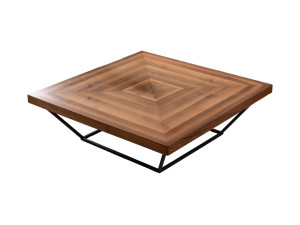 Niedriger Holztisch "Cora" - 100 x 100 x 32 cm - Nussbaum