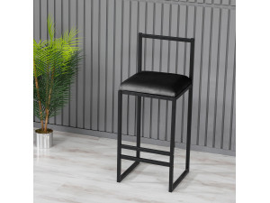 Metall-Barhocker "Nordic" 35 x 35 x 84 cm - Schwarz 2
