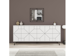 Anrichte aus Holz "Dune" - 184 x 35 x 77 cm - Weiß 2