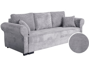 Cord-Sofa mit Schlaffunktion "Olimpia" - 3-Sitzer - Grau