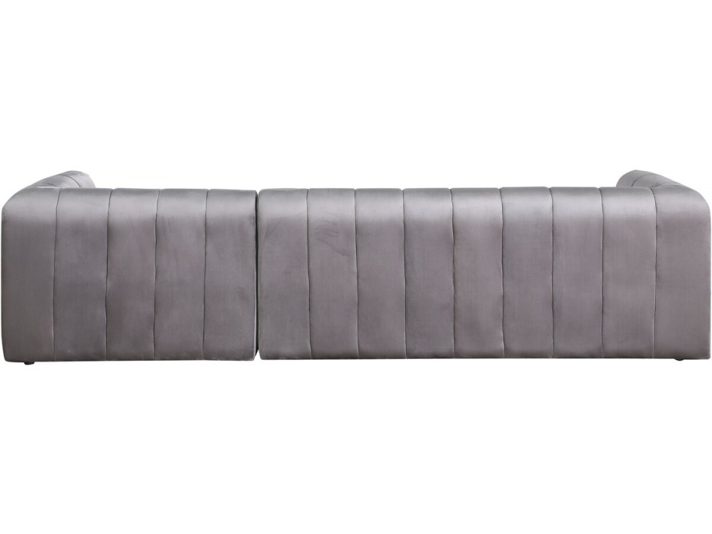Ecksofa aus Samt "Victor Hugo" - 3-Sitzer - Grau