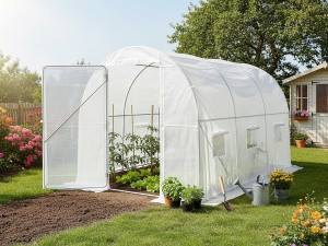 Tunnelgewächshaus mit Tür „Mimosa” 3 x 2 M – 180 g – 6 M² - Weiß 2