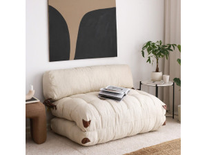 2-Sitzer-Schlafsofa aus Stoff "Fold" - 120 x 75 x 79 cm - Creme 2