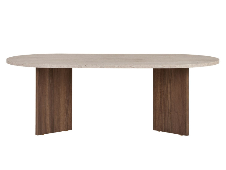 Couchtisch aus Holz "Sable" 119 x 60 x 40 cm - Travertin