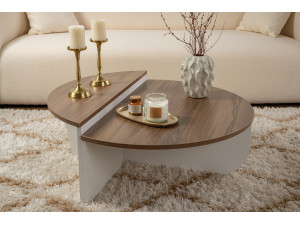 Holz Couchtisch "Orion" 90 x 60 x 30 cm - Nussbaum 2