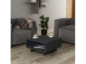 Couchtisch aus Holz "Hola" - 60 x 60 x 32 cm - Anthrazitgrau 2