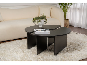 Couchtisch aus Holz "Moira" 90 x 90 x 41 cm - Schwarzes Holz 2