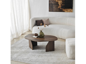 Holz Couchtisch "Rock" 100 x 60 x 35 cm - Nussbaum 2