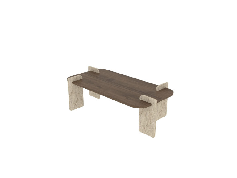Couchtisch aus Holz "Leapiri" - 120 x 60 x 35 cm - Braun