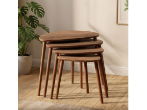 Satztisch (4 Teile) aus Holz "Nora" 68 x 45 x 55 cm - Nussbaum 2