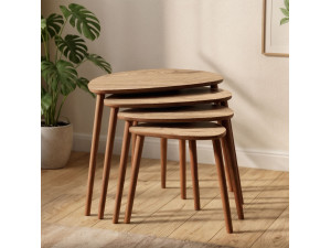 Satztisch (4 Teile) aus Holz "Nora" 68 x 45 x 55 cm - Eiche 2