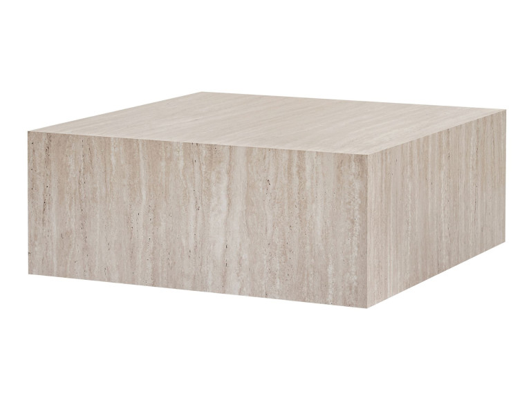 Niedriger Tisch aus MDF "Prizma" - 90 x 90 x 35 cm - Travertin