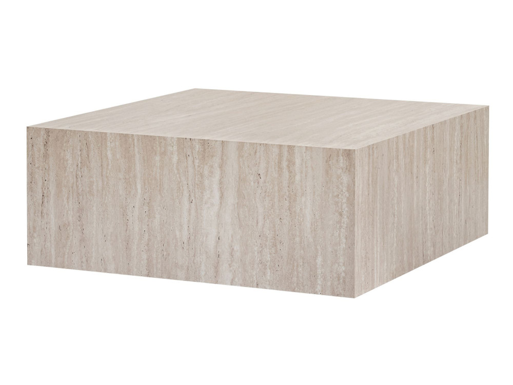 Niedriger Tisch aus MDF "Prizma" - 90 x 90 x 35 cm - Travertin