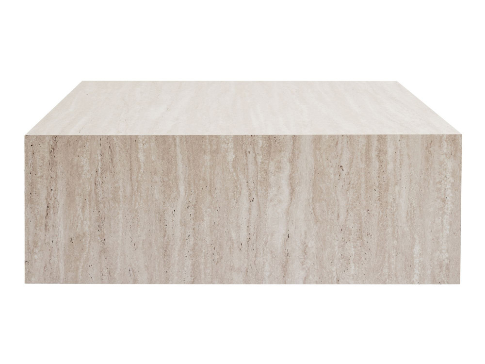 Niedriger Tisch aus MDF "Prizma" - 90 x 90 x 35 cm - Travertin
