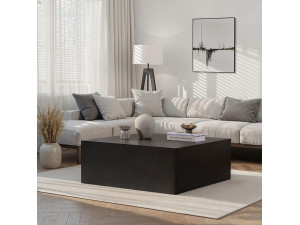 MDF Couchtisch "Prizma" - 90 x 90 x 35 cm - Schwarzes Holz 2