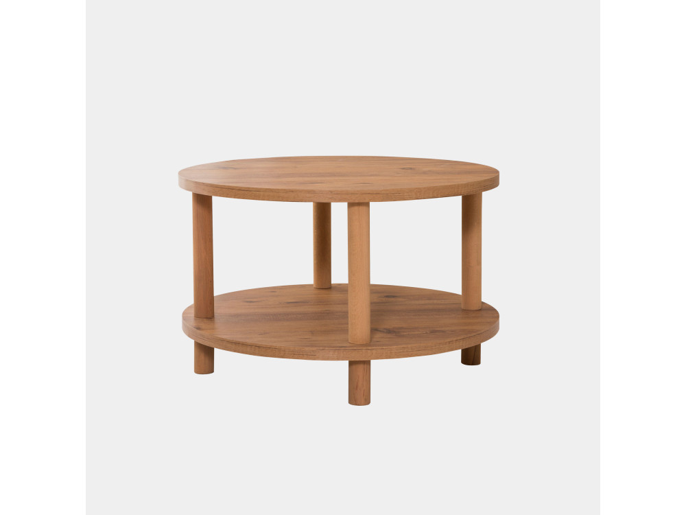 Runder Couchtisch aus Holz "Roby" - 70 x 70 x 43 cm - Braun