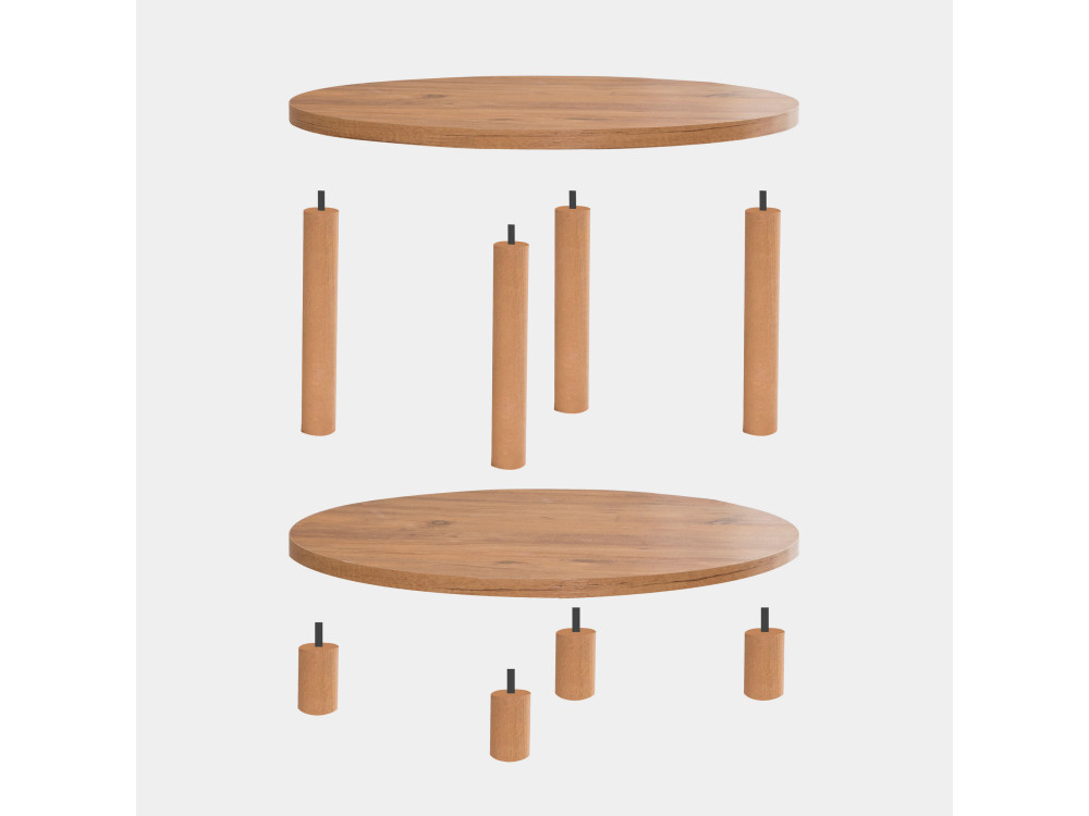 Runder Couchtisch aus Holz "Roby" - 70 x 70 x 43 cm - Braun