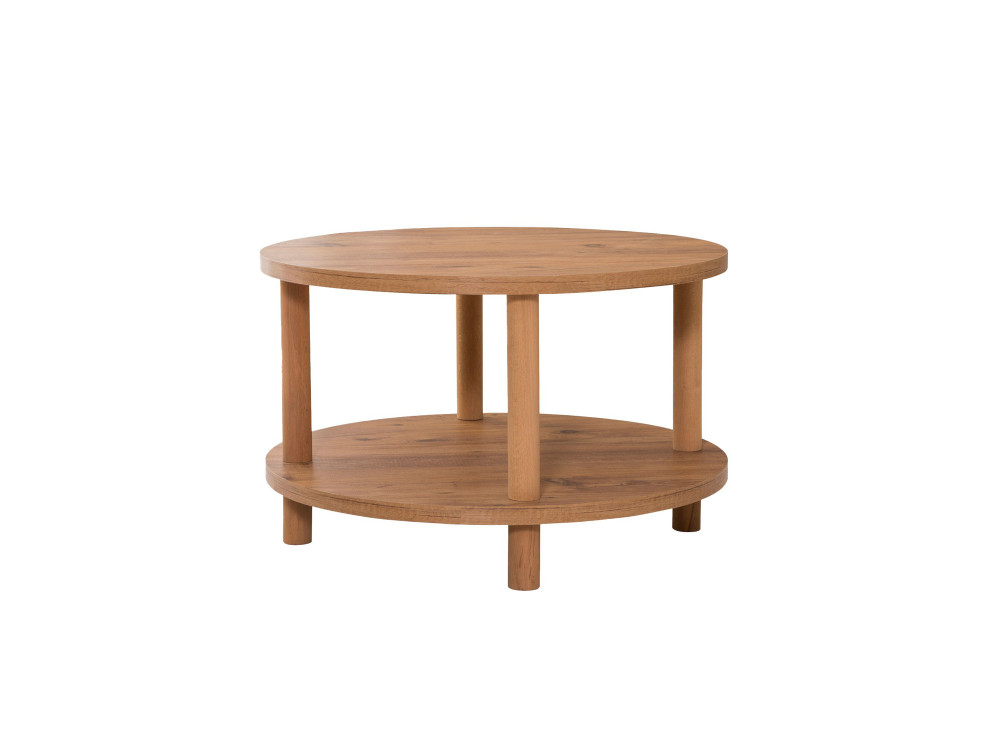 Runder Couchtisch aus Holz "Roby" - 70 x 70 x 43 cm - Braun