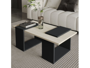 Couchtisch aus Holz "Matris" - 90 x 46 x 37 cm - Anthrazitgrau 2
