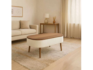 Couchtisch aus Holz "Noya" - 90 x 60 x 43 cm - Weiß 2