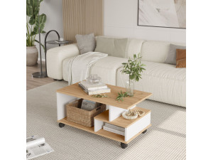 Couchtisch aus Holz "MIN9" - 90 x 51 x 42 cm - Weiß 2