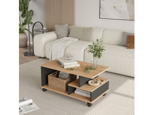 Couchtisch aus Holz "MIN9" - 90 x 51 x 42 cm - Anthrazitgrau 2