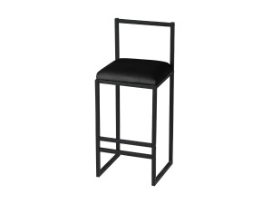 Metall-Barhocker "Nordic" 35 x 35 x 84 cm - Schwarz