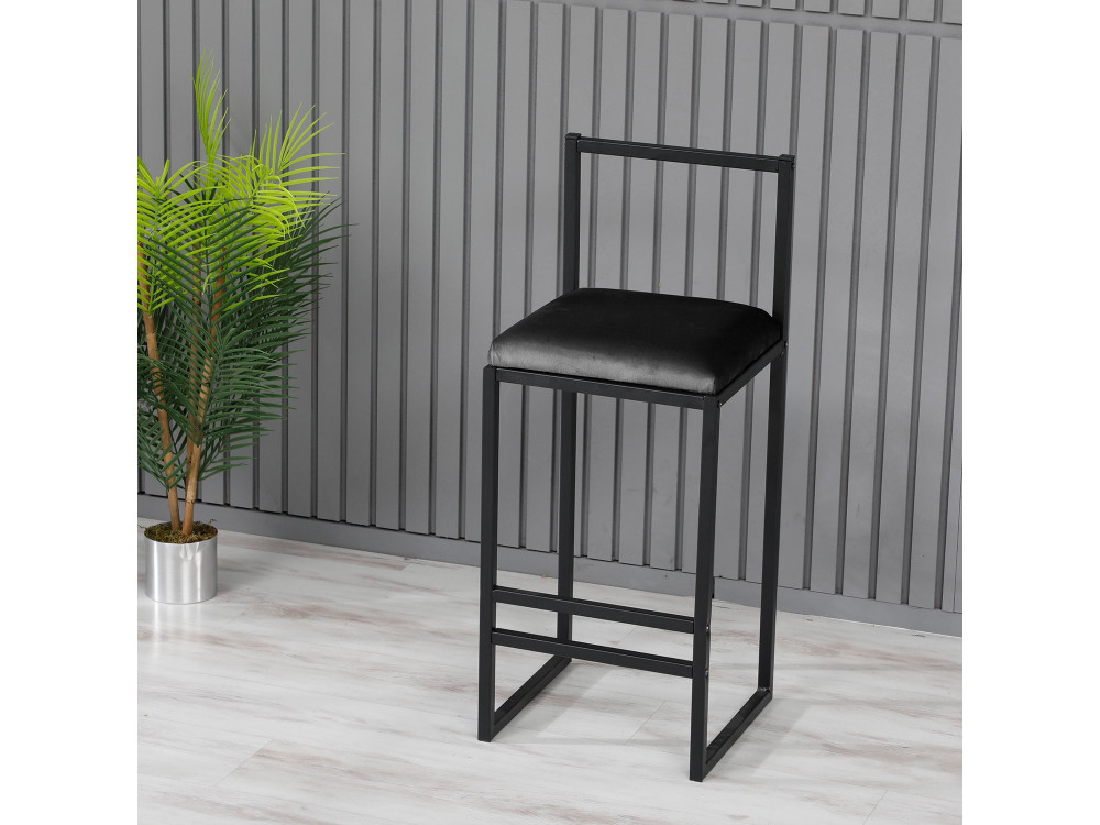 Metall-Barhocker "Nordic" 35 x 35 x 84 cm - Schwarz