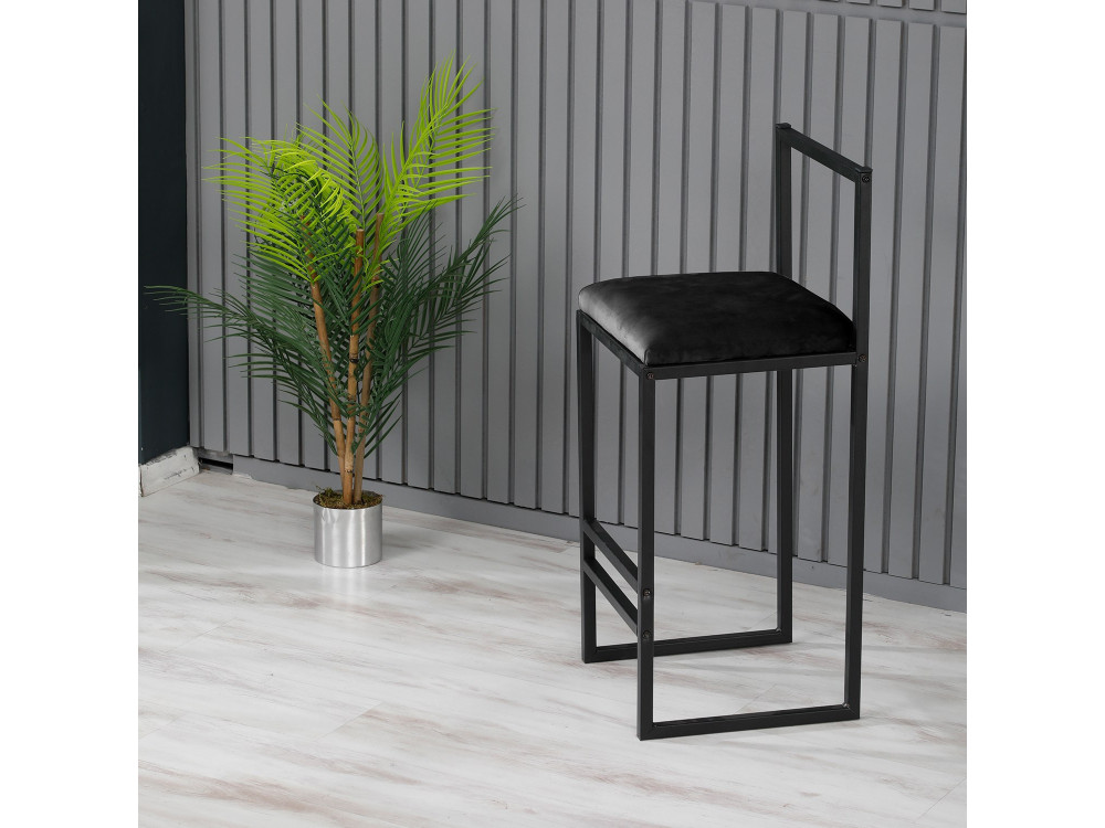 Metall-Barhocker "Nordic" 35 x 35 x 84 cm - Schwarz