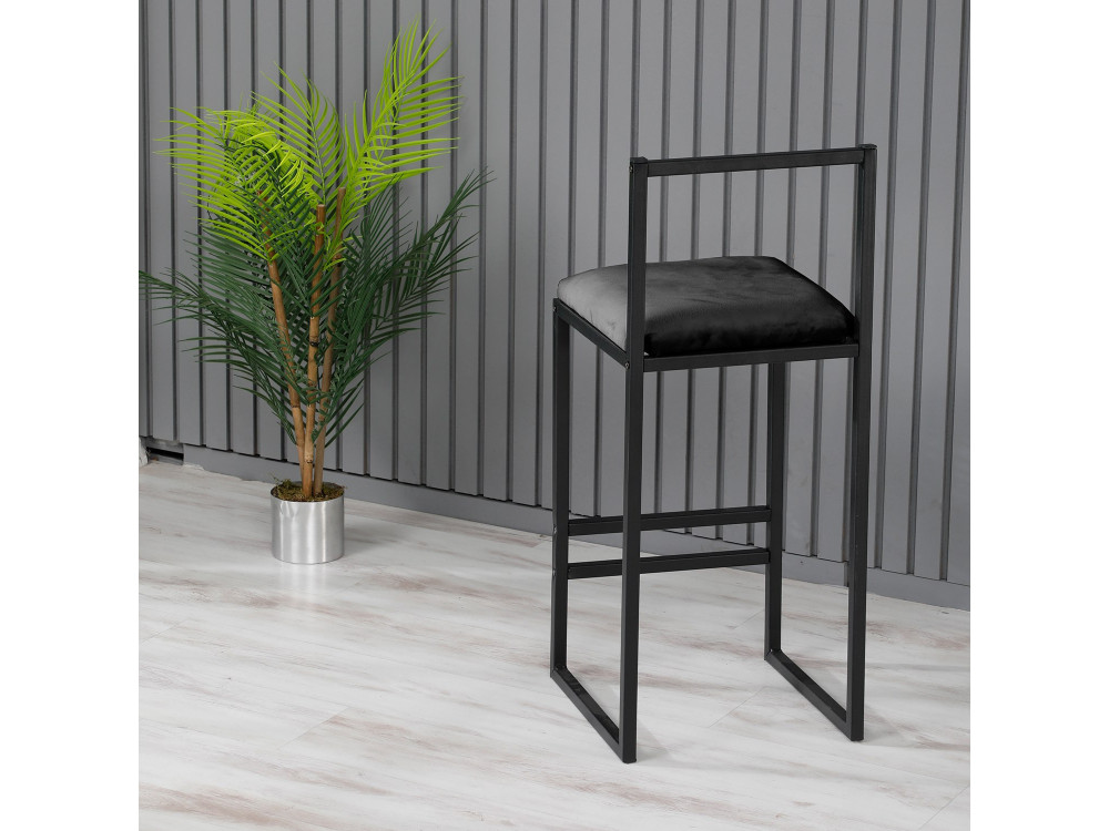 Metall-Barhocker "Nordic" 35 x 35 x 84 cm - Schwarz