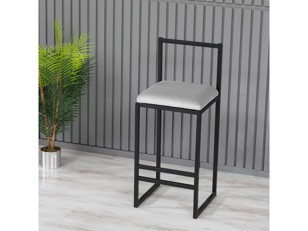 Metall-Barhocker "Nordic" 35 x 35 x 84 cm - Creme