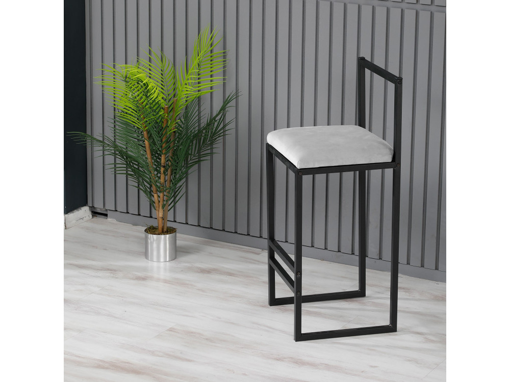 Metall-Barhocker "Nordic" 35 x 35 x 84 cm - Creme