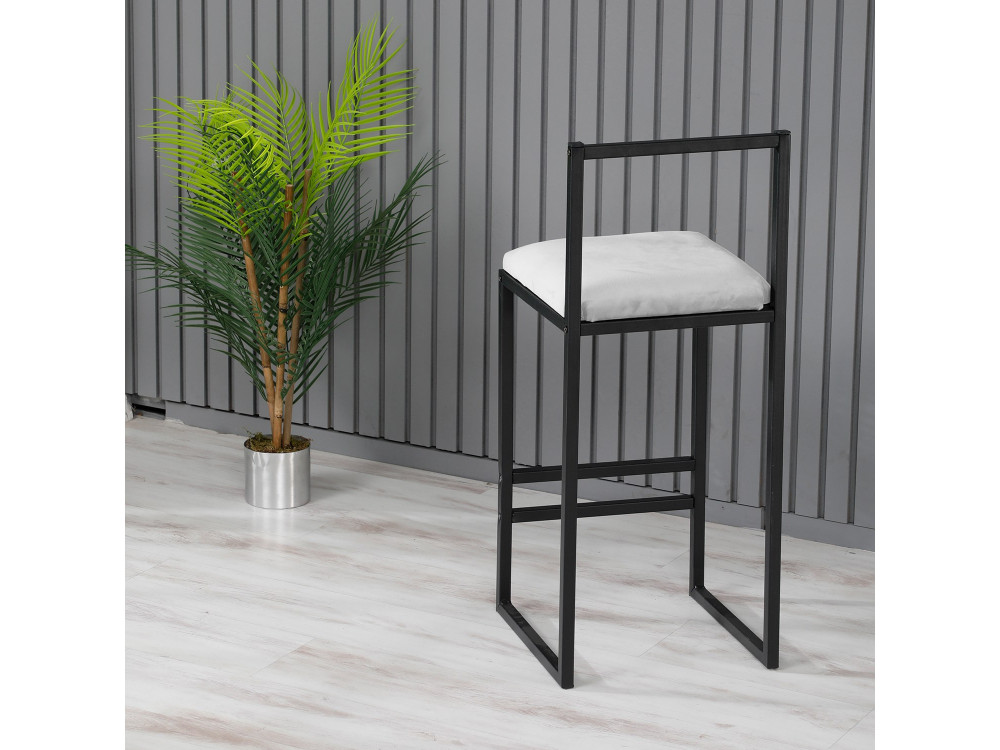 Metall-Barhocker "Nordic" 35 x 35 x 84 cm - Creme