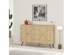Anrichte aus Holz "Dune" - 123 x 35 x 62 cm - Beige 2