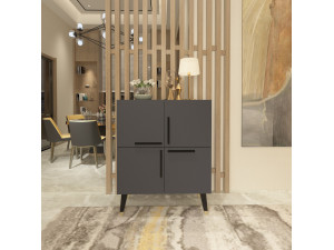 Holzanrichte "Makro" - 70 x 35 x 90 cm - Anthrazitgrau 2