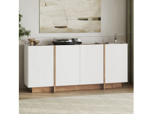 Holzbuffet "Dorma" - 180 x 45 x 80 cm - Weiß / Atlantikkiefer 2