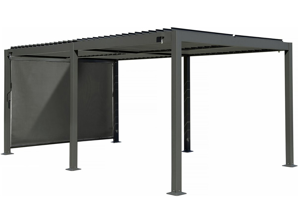 Bioklimatische Pergola mit Aluminiummarkise "Kensington" - 3 x 5 m - Grau
