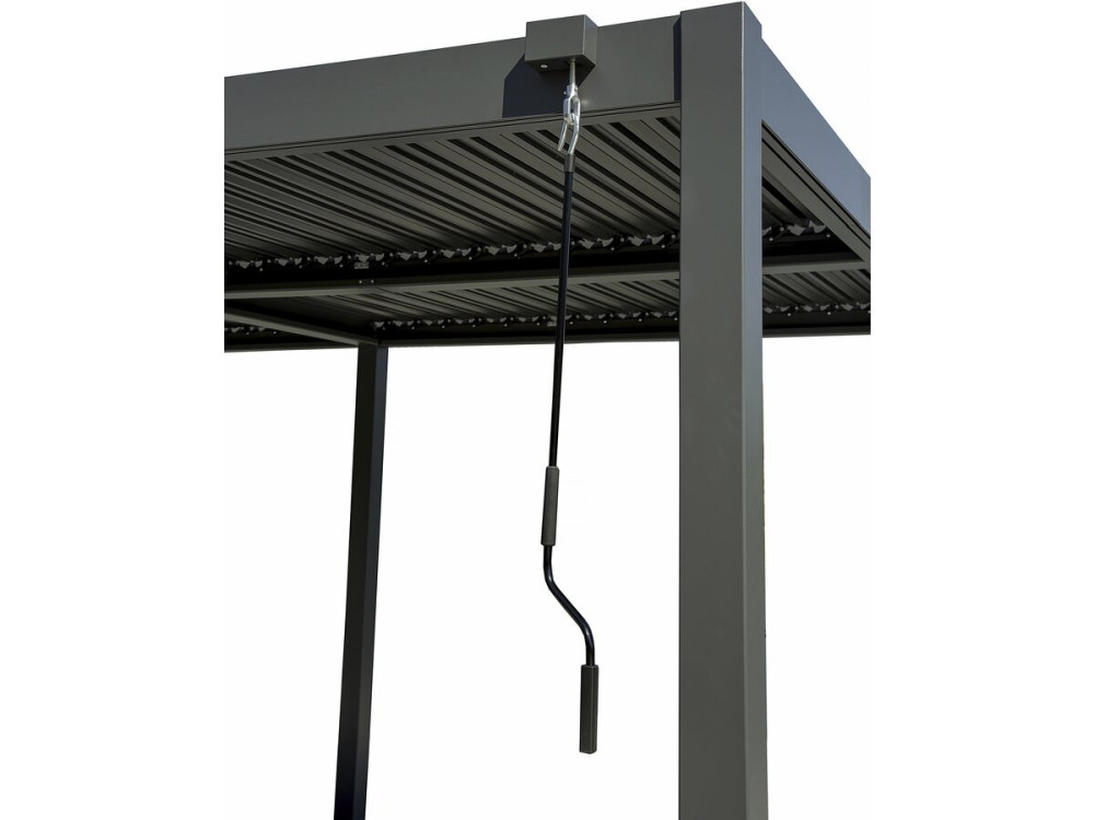 Bioklimatische Pergola mit Aluminiummarkise "Kensington" - 3 x 5 m - Grau