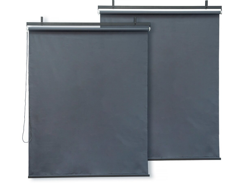 2er-Set Pergola-Markise - 124 x 225 cm - Anthrazitgrau