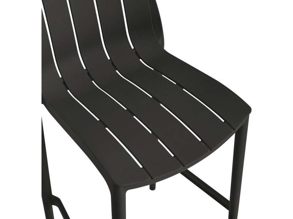 2er-Set stapelbare Gartenhochstühle "Vaena" - Schwarz