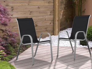 Gartenstuhl aus Textilene "Cordoba" - Phoenix - Schwarz - 2er-Set 2