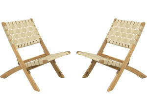 Satz von 2 Gartenstühlen aus Holz "Hanoi" - Beige