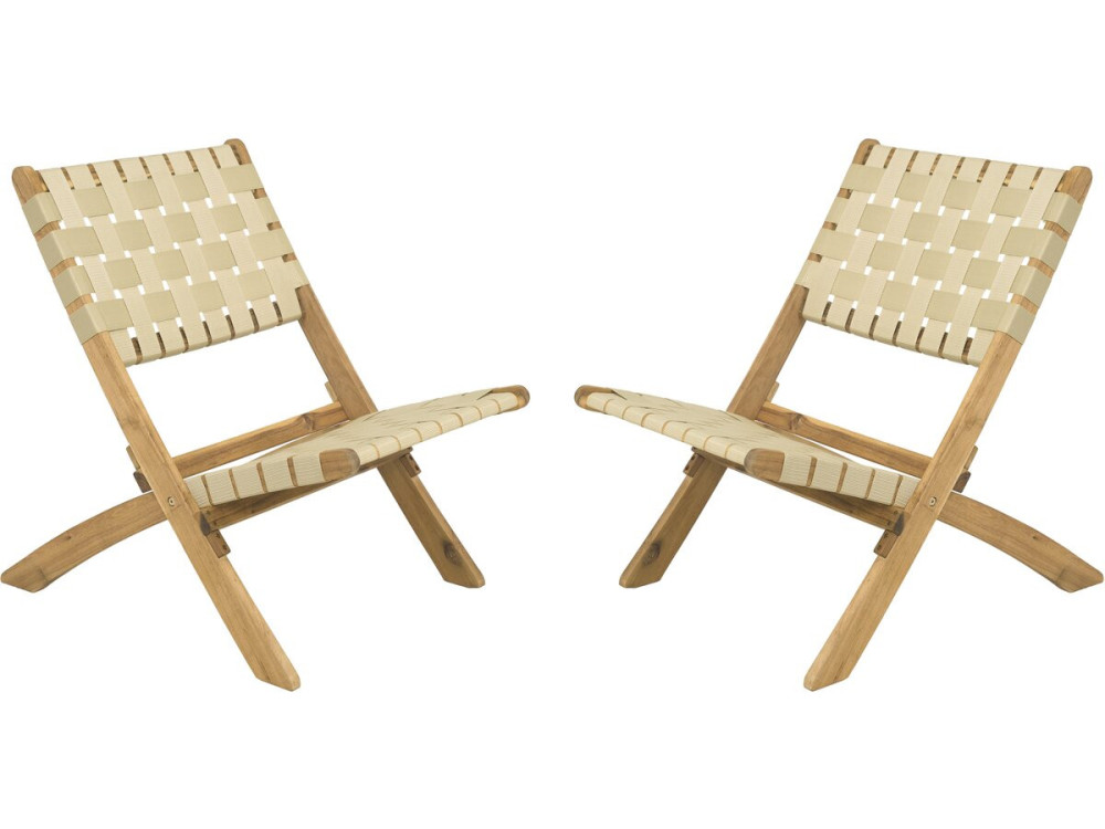 Satz von 2 Gartenstühlen aus Holz "Hanoi" - Beige
