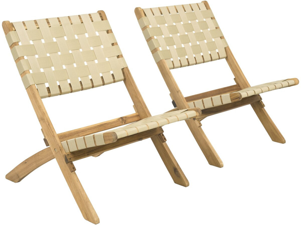 Satz von 2 Gartenstühlen aus Holz "Hanoi" - Beige