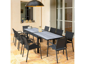 Gartentisch ausziehbar aus Aluminium "Lagos" - 200/320 x 105 x 76 cm - Grau 2